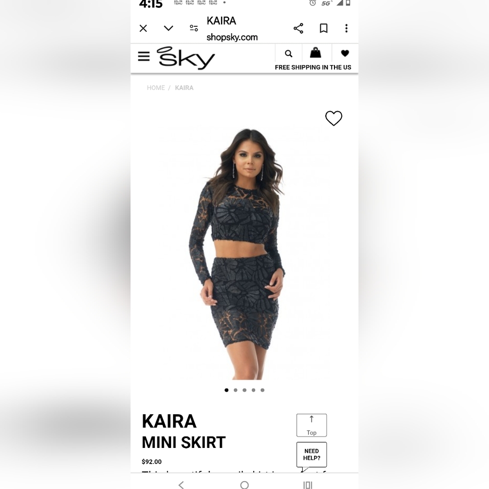 Sky Halo black sequin mini skirt size extra small